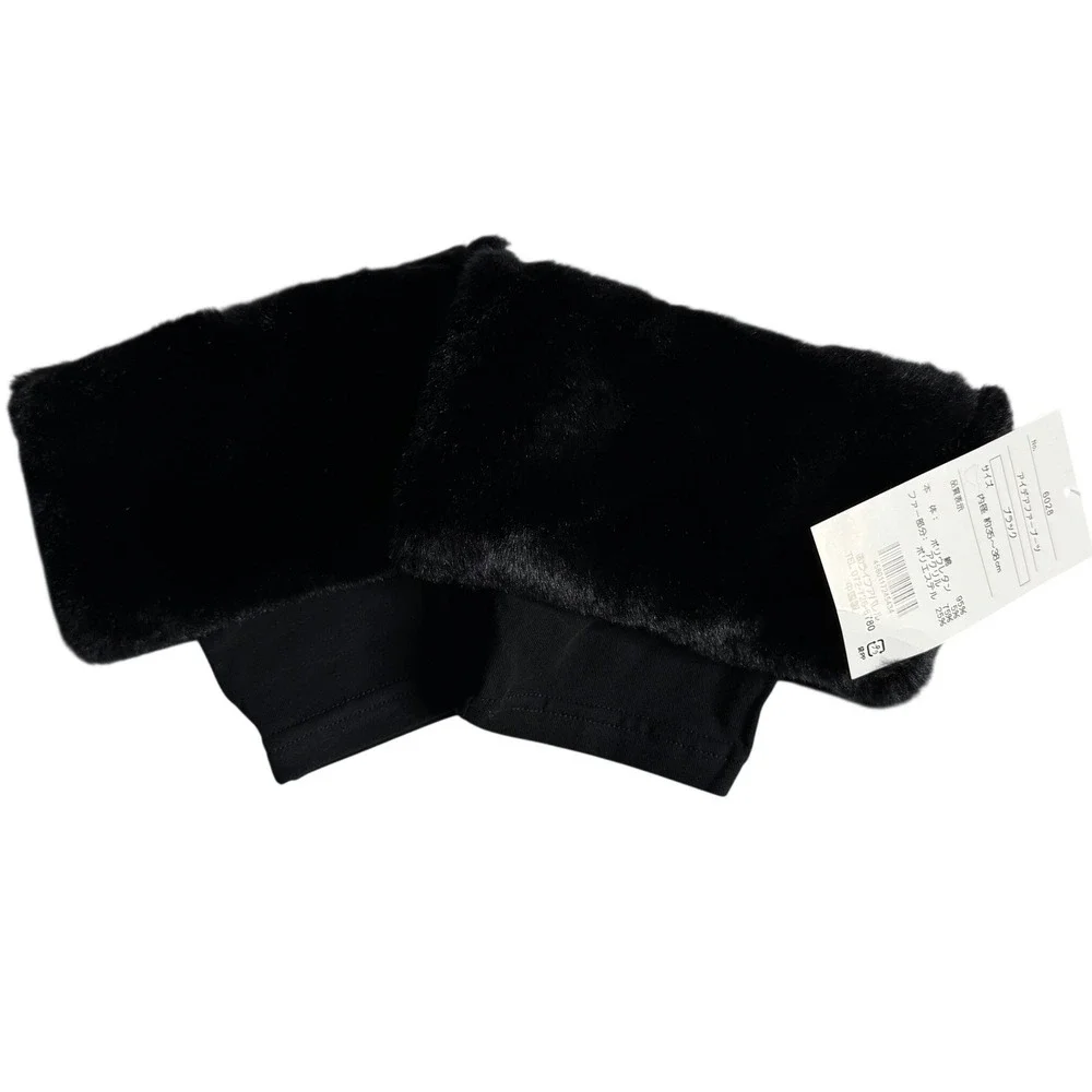 Black Faux Fur Boot Cuffs Leg Warmers Winter Boot Toppers Womens NWT NEW